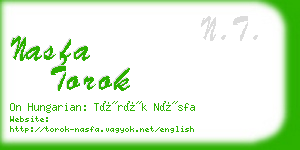 nasfa torok business card